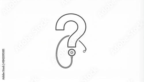 Medical Question Mark with Stethoscope Icon Symbolizing Healthcare Inquiry and Diagnosis Dilemmas