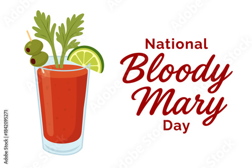 National bloody mary day, bloodymary vibe highlighting brunch culture, vibrant drink mood perfect for holiday themes.