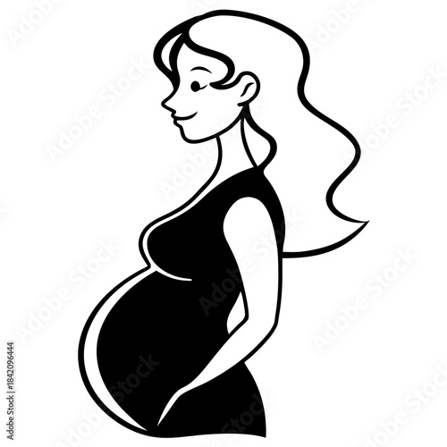 Pregnant woman illustration Vector