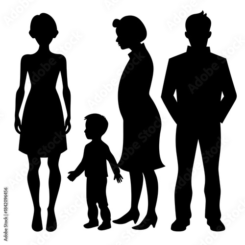 Family silhouettes Vector