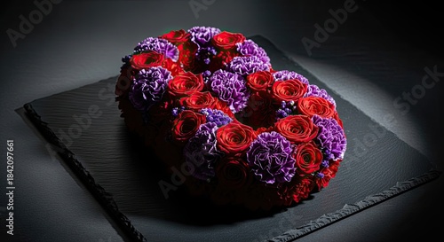 Vibrant floral number eight symbol for womens day, celebrating womens empowerment and strong womens spirit globally