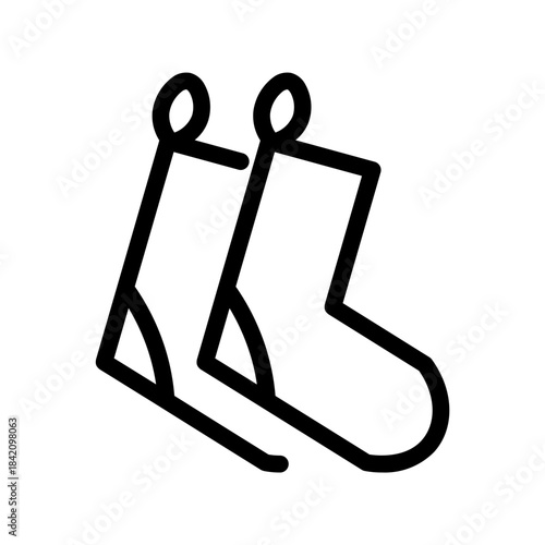 christmas sock line icon