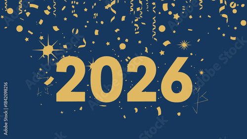 Anticipation of 2026: An elegant and stylish display celebrating the arrival of the year 2026, conveying a sense of excitement and celebration.