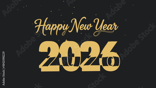 New Year 2026: A stylish design expresses best wishes for the New Year, ideal for celebratory events and festive seasons.