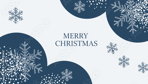 Festive greetings: Snowflakes dance across a cool blue-and-white canvas, heralding the warmth of the season. Merry Christmas is written.