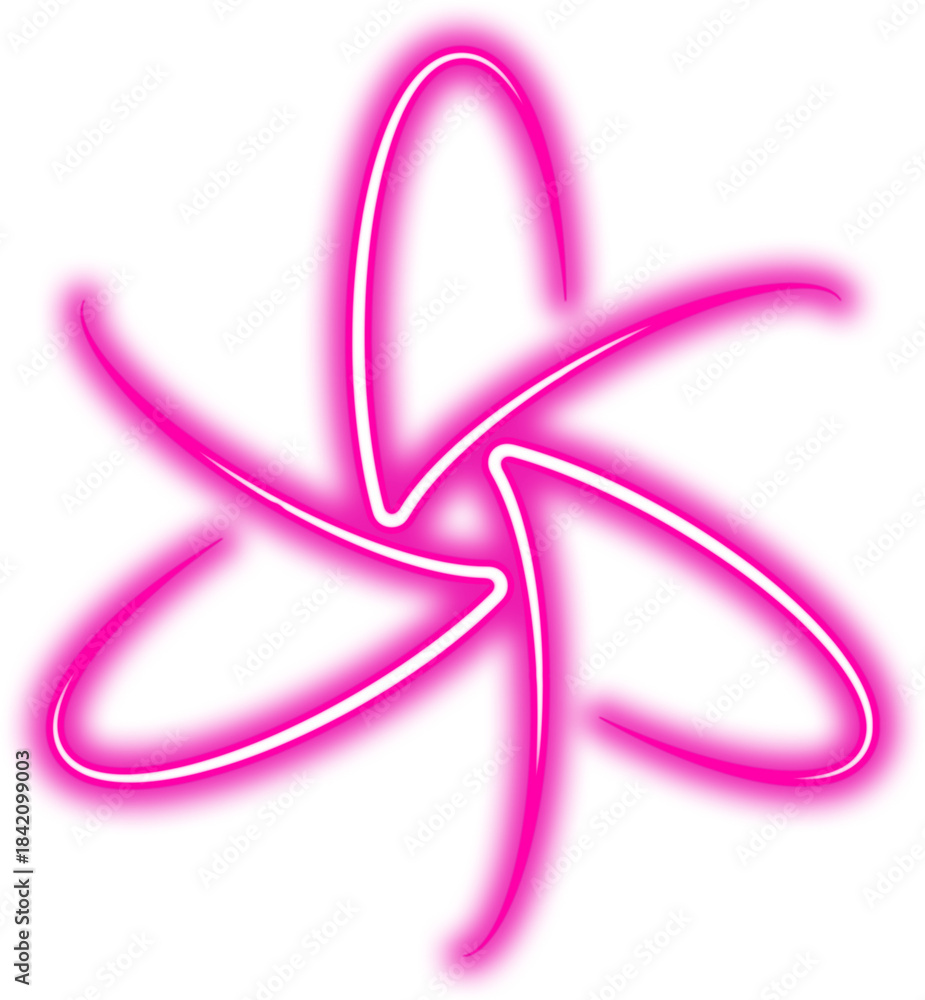 Fototapeta premium Abstract Neon Floer Glowing Png 