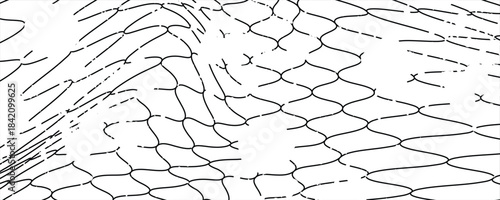 Mesh texture for fishing nets black. Grunge white pattern for sportswear or soccer goal, vector modern.