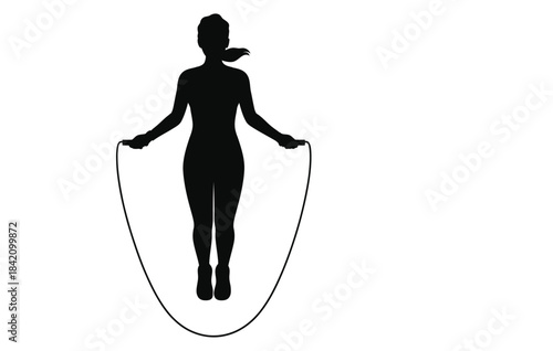 Woman jumping rope in energetic fitness routine