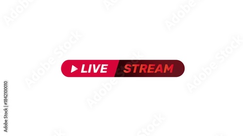 Live Stream Button Animated Icon | Red and Orange Broadcast Graphic