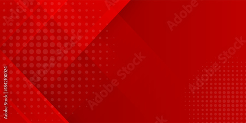 Modern red abstract banner background. Red banner template vector illustration with 3d overlap layer and geometric wave shapes