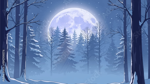 winter landscape with snow