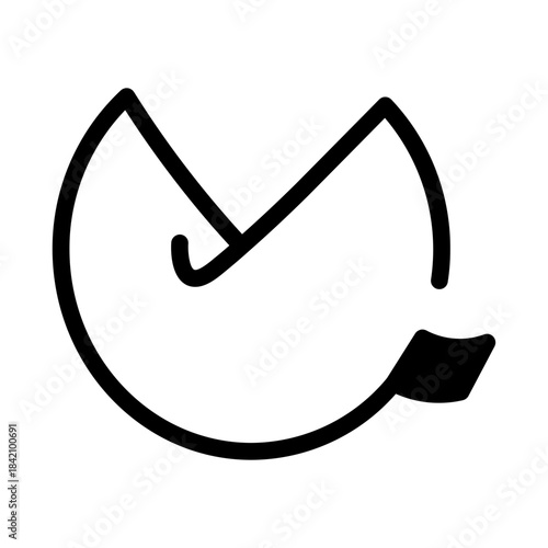 fortune cookie glyph icon