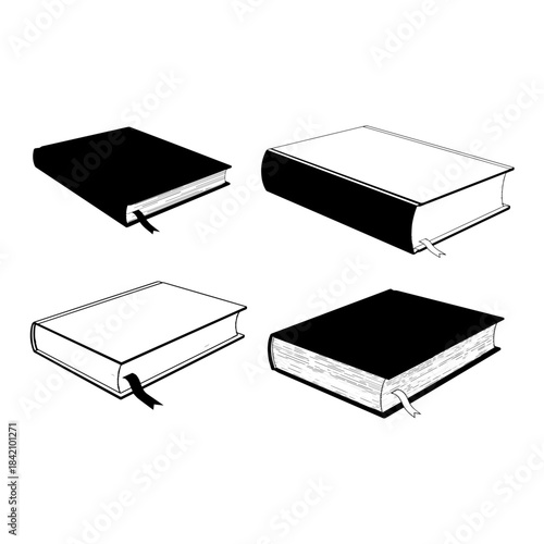 Teal hardcover notebook with yellow ribbon icons set