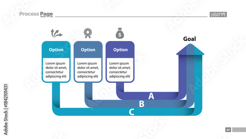 Three Options Arrow Chart Slide Template