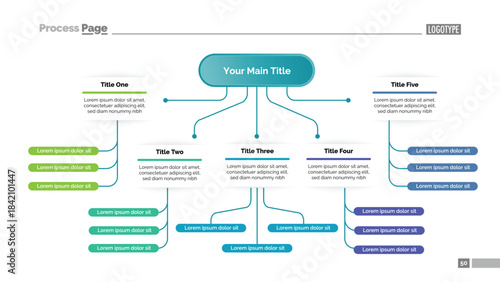 Tree Chart with Five Elements Template