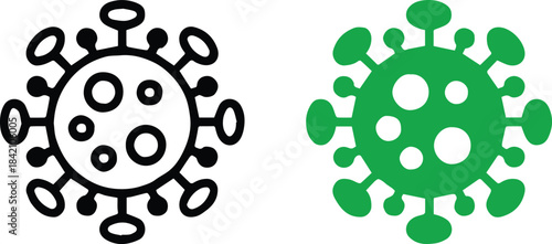 virus icon outline and silhouette vector for medical design