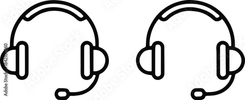 headset graphic dual headset outline for customer service and gaming
