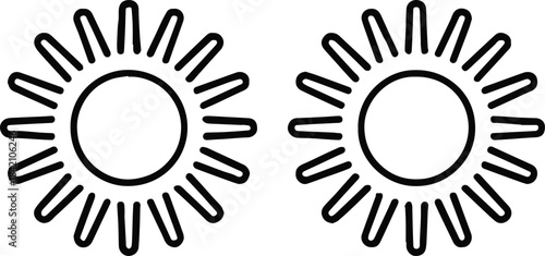 sun icon set sun symbol logo vector graphic for weather and interfaces