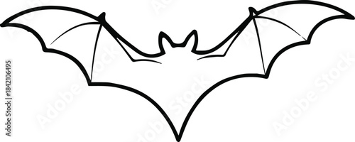 bat icon logo minimal vector outline for design use