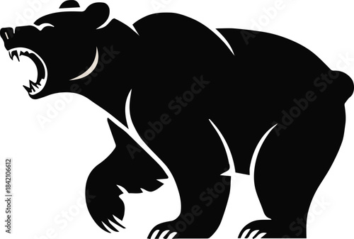 bear mascot emblem vector silhouette