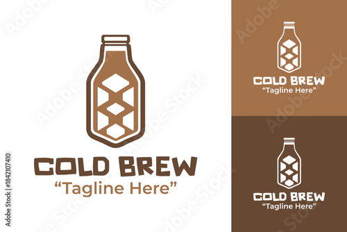 Premium cold brew badge with vintage brew elements