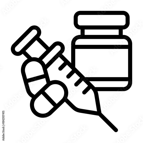 drug addicition icon line