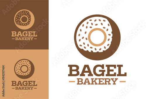 Bagel Bakery Logo Rustic Breakfast Emblem