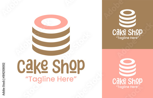 Cake Shop Logo Clean Modern Pastry Symbol