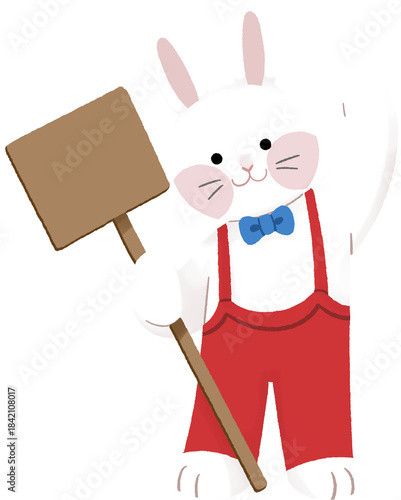 rabbit with a cartoon 