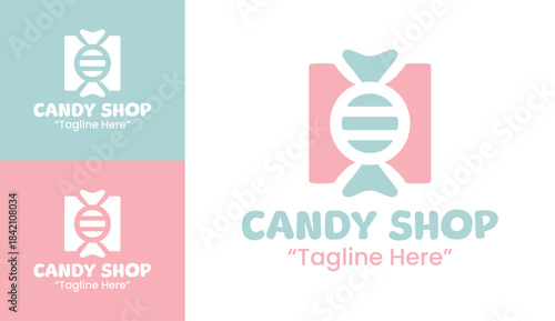 Candy Shop Logo Modern Minimal Confection Symbol