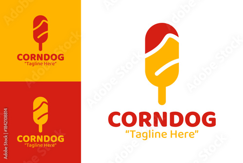 Vintage corndog badge with classic fair food style