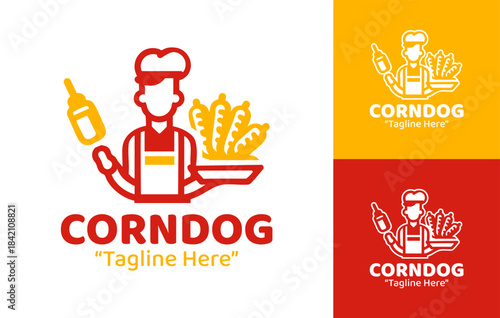 Gourmet corndog logo with premium minimal style