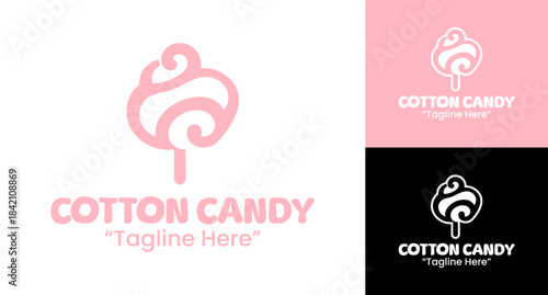 Bold cotton candy silhouette logo for fun snack brands