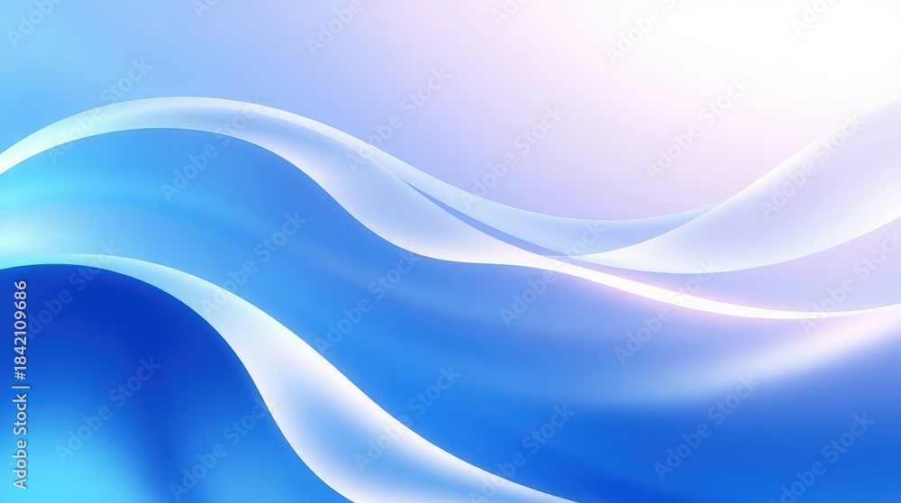 Fototapeta premium Abstract blue wave background with gradient light effect