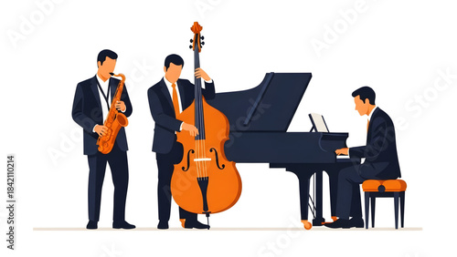 Jazz musicians playing instruments