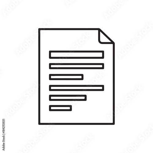 Outline icon of a simple document or file page with text lines.
