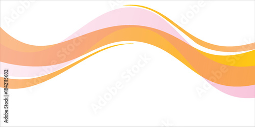 modern.Vibrant Orange Pink Wave Design With Flowing Ribbon Shapes For Backgrounds And Presentations In Graphics Projects