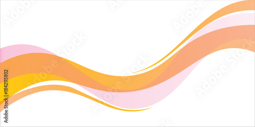 modern.Vibrant Orange Pink Wave Design With Flowing Ribbon Shapes For Backgrounds And Presentations In Graphics Projects