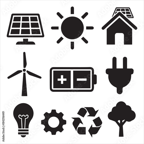 Solar Panels Eco Wave Energy Combo Thin Line