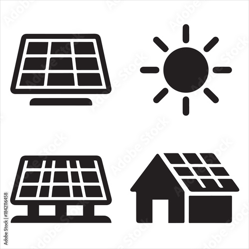 Green Energy Solar Panels Puzzle Piece Icon