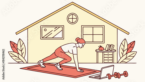 Home workout session for a healthy lifestyle