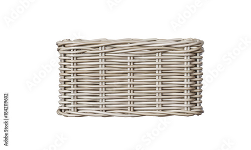 Photography Closeup Wooden Brown woven laundry hamper or storage basket
