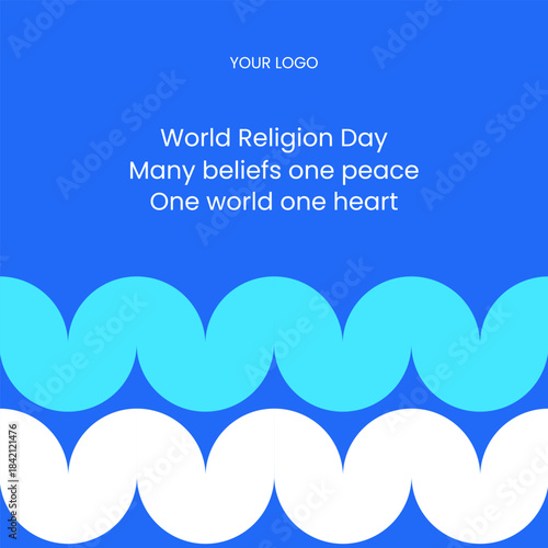 Flat Cartoon Hand-Drawn World Religion Day Background Template for a Clean Modern Illustration