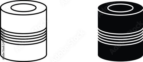 tin  icon vector graphic illustration  with white background flat hand made icon fill icon .