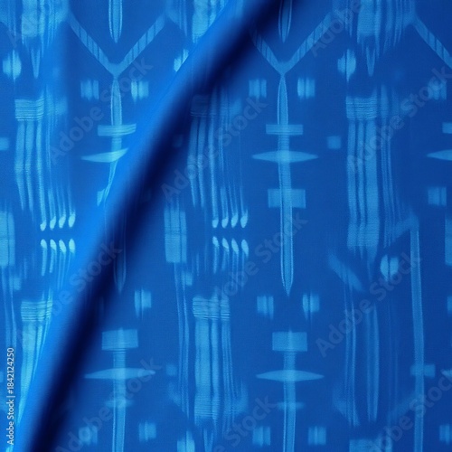 Hand-dyed indigo fabric with a subtle shibori pattern, offering artisanal, serene depth ,  hand-dyed,  craft textile