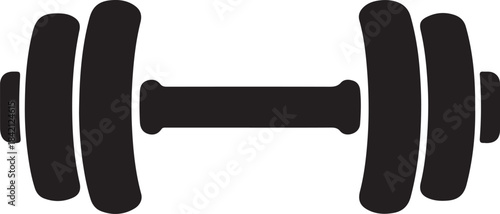 Dumbbell Silhouette — Fitness Weight Training Equipment Vector