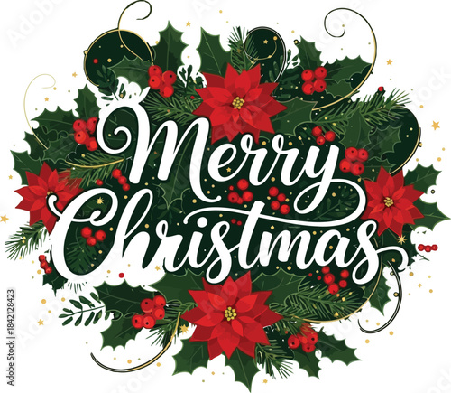 christmas wreath vector illustration