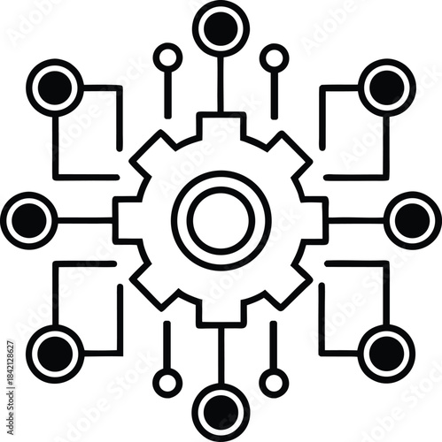 Central gear with connected components