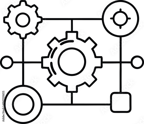 Interconnected gears system