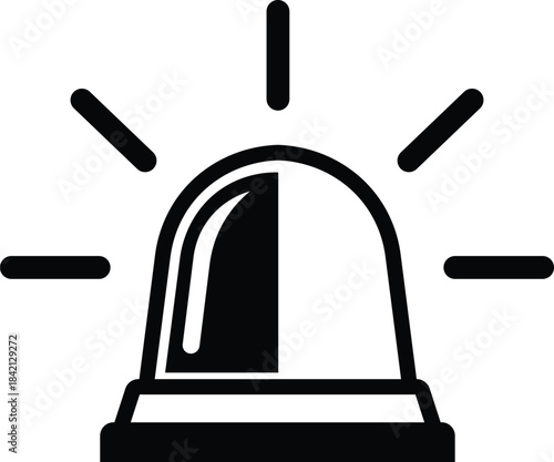 Black and white of a police siren light